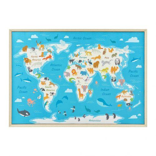 Obraz World Map Animal 50x70x3
