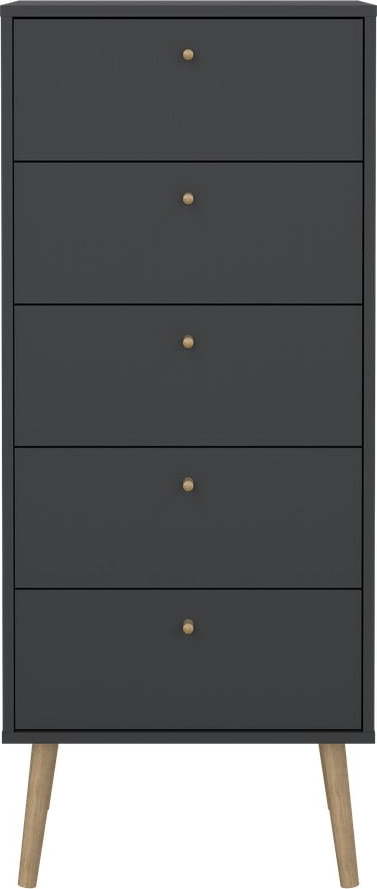 Antracitová vysoká komoda 50x120 cm Bodo – Tvilum