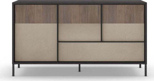 Antracitovo-světle hnědá nízká komoda 156x86 cm Amalia – Marckeric