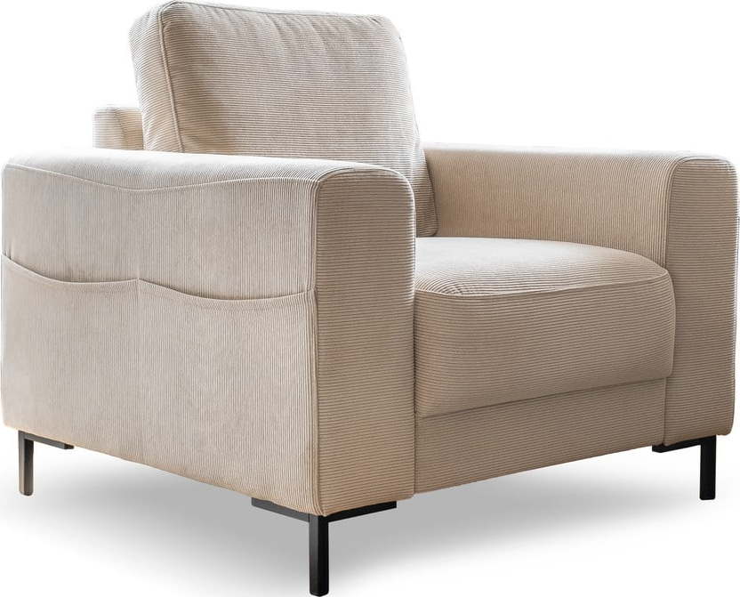 Béžové manšestrové křeslo Lofty Lilly – Miuform