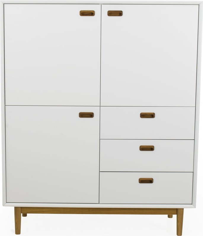Bílá vysoká komoda 114x137 cm Svea – Tenzo