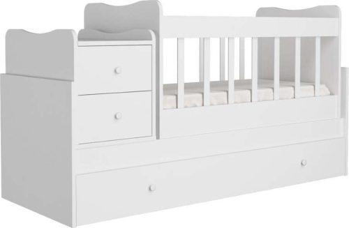 Bílá postýlka s úložným prostorem 60x120 cm Sansa – Kalune Design