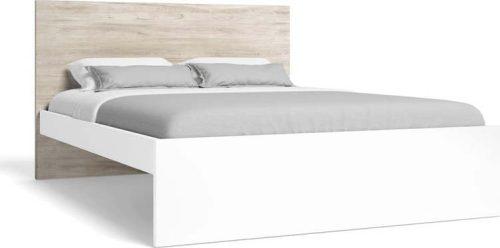 Bílá/přírodní dvoulůžková postel v dekoru dubu 140x190 cm Sahara – Marckeric