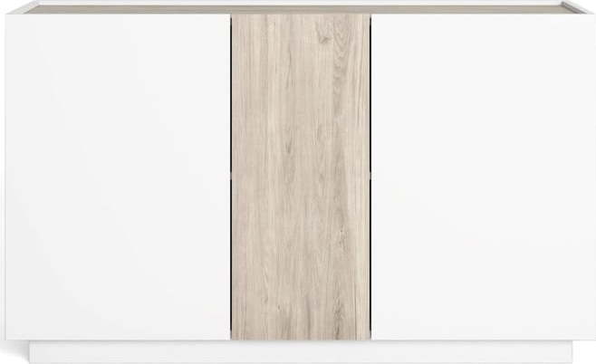 Bílá/přírodní komoda v dekoru dubu 130x78 cm Udine – Marckeric