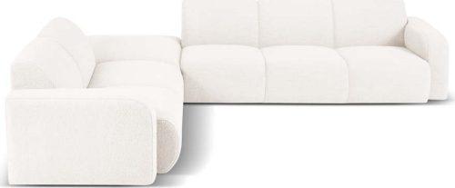 Bílá rohová pohovka z textilie bouclé (levý roh) Molino – Micadoni Home