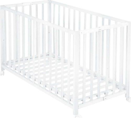 Bílá skládací postýlka na kolečkách 60x120 cm Fold up – Roba
