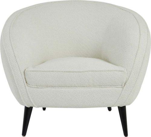 Bílé křeslo z textilie bouclé Almond – Light & Living