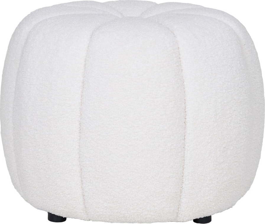 Bílý taburet z textilie bouclé Paisley – House Nordic