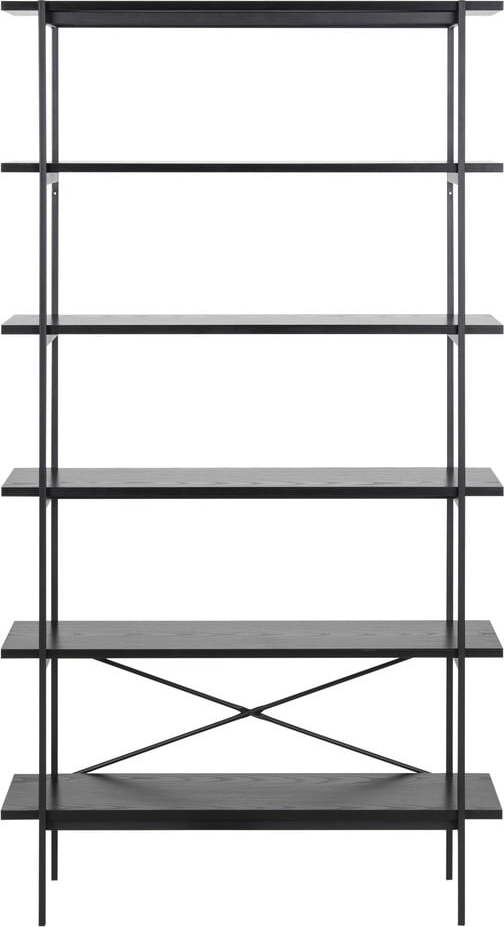 Černý regál v dekoru jasanu 94x172 cm Angus – Actona
