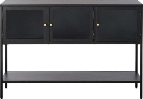 Černá kovová vitrína 132x88 cm Carmel – Unique Furniture