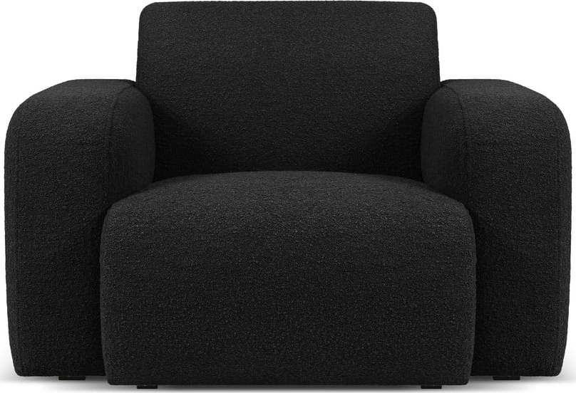 Černé křeslo z textilie bouclé Molino – Micadoni Home