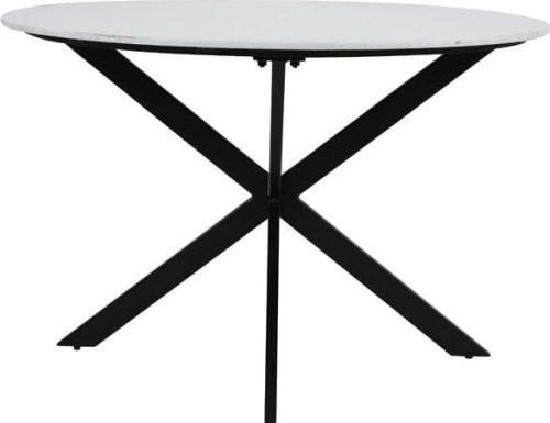 Černobílý kulatý jídelní stůl s deskou v dekoru mramoru ø 120 cm Tomochi – Light & Living