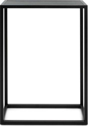 Černý konzolový stolek s deskou z dubového dřeva 30x66 cm Daniël – Spinder Design