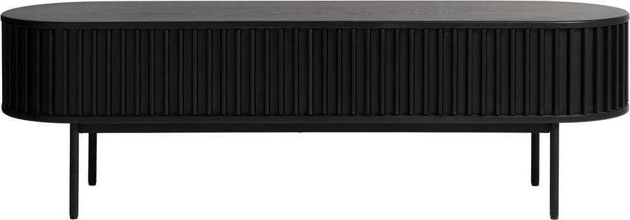 Černý TV stolek v dekoru dubu 48x160 cm Siena – Unique Furniture