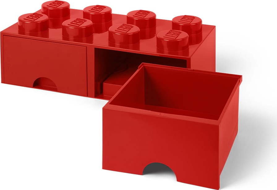 Červený úložný box se dvěma šuplíky LEGO®