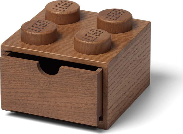 Dětský úložný box z tmavě mořeného dubového dřeva LEGO® Wood