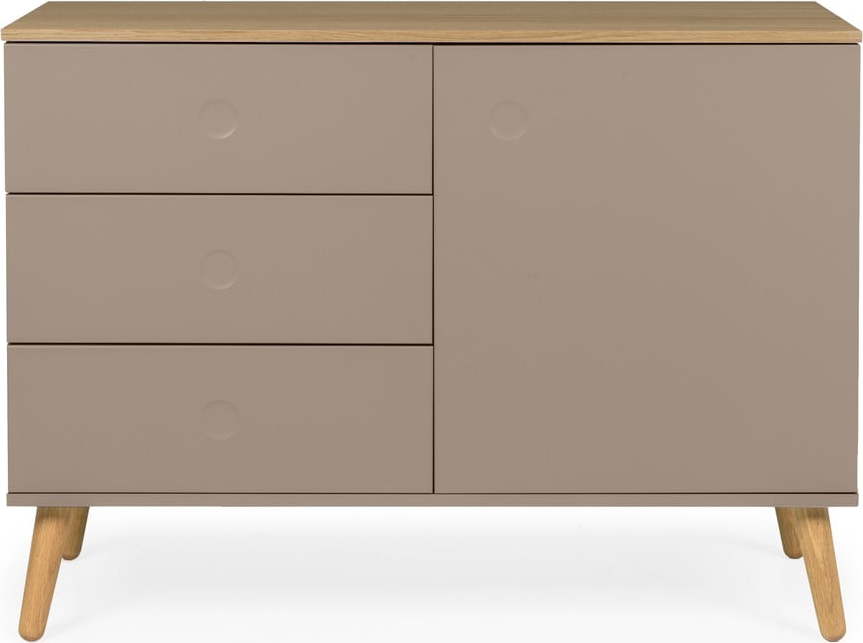 Hnědá nízká komoda v dekoru dubu 109x79 cm Dot – Tenzo