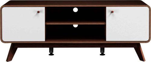 Bílo-hnědý TV stolek v dekoru ořechu 140x53 cm Caitlin – Støraa