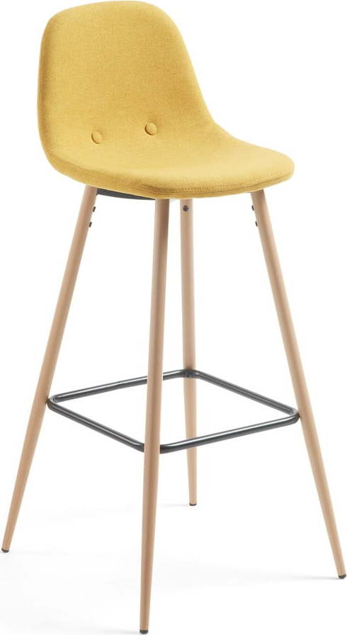 Hořčicově žlutá barová židle Kave Home Nilson