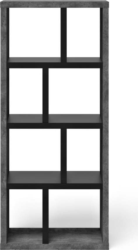 Knihovna v dekoru betonu v tmavě šedo-černé barvě 70x159 cm Berlin – TemaHome