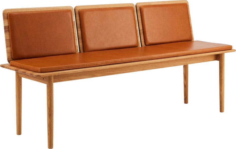 Koňakově hnědá kožená lavice Elba - Hammel Furniture