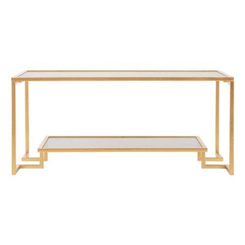 Konferenční stolek se skleněnou deskou ve zlaté barvě 50x90 cm Level – Mauro Ferretti