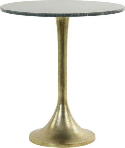 Kulatý odkládací stolek s deskou v dekoru mramoru ø 48 cm Rickerd – Light & Living