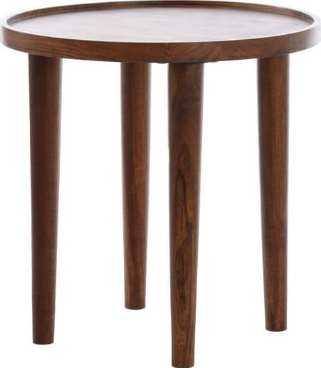 Kulatý odkládací stolek z masivu akácie ø 49 cm Qiano – Light & Living