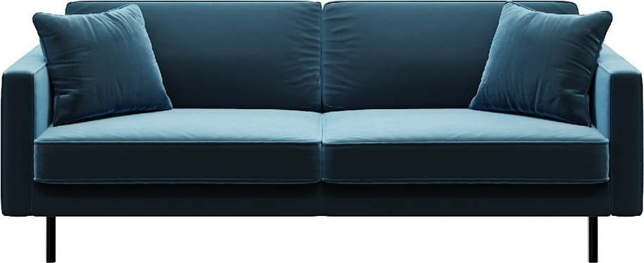 Modrá sametová pohovka 207 cm Kobo – MESONICA