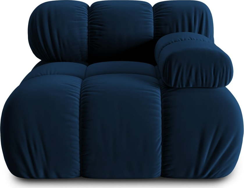 Modrý sametový modul pohovky (pravý roh) Bellis – Micadoni Home