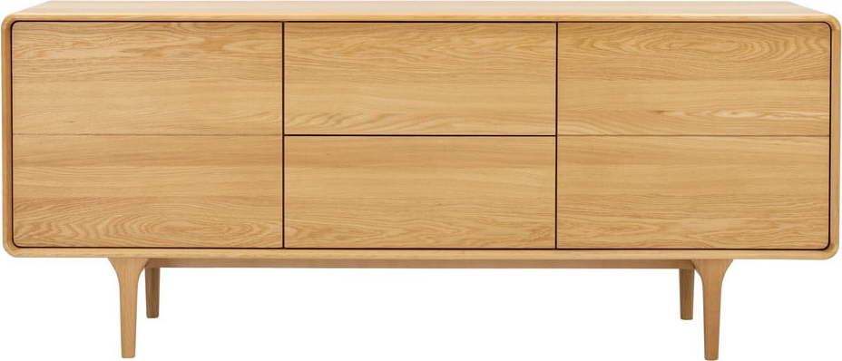 Nízká komoda v dekoru dubu v přírodní barvě 180x75 cm Nice – Tenzo