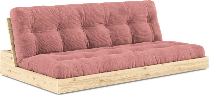 Růžová manšestrová rozkládací pohovka 196 cm Base – Karup Design