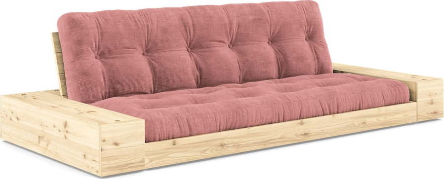 Růžová manšestrová rozkládací pohovka 244 cm Base – Karup Design