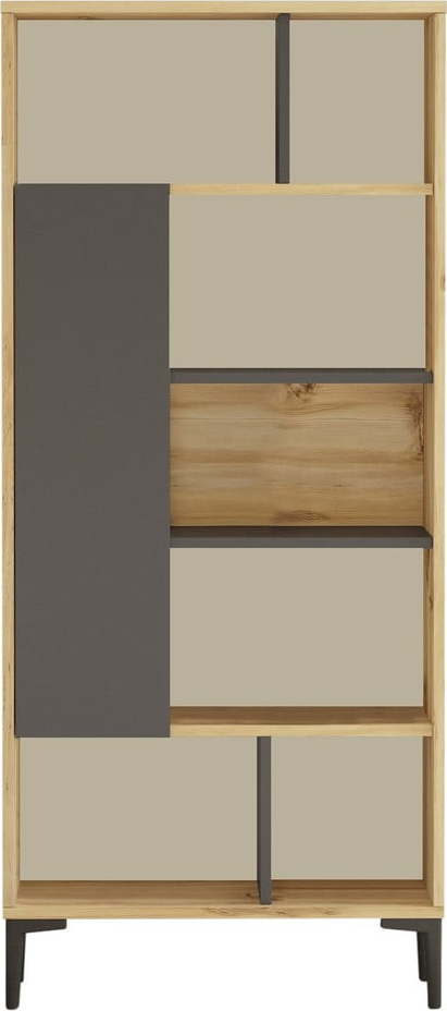 Šedá/přírodní knihovna 72x163 cm Eugene – Kalune Design