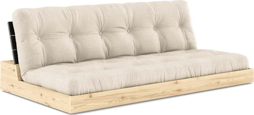 Šedo-béžová lněná rozkládací pohovka 196 cm Base – Karup Design