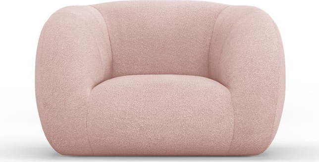 Světle růžové křeslo z textilie bouclé Essen – Cosmopolitan Design