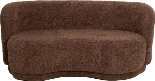 Tmavě hnědá pohovka z textilie bouclé 175 cm Amelie – Light & Living