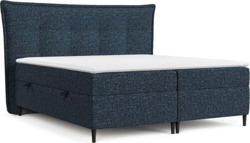 Tmavě modrá boxspring postel s úložným prostorem 180x200 cm Sinai – Maison de Rêve