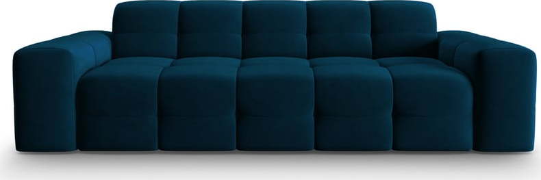 Tmavě modrá sametová pohovka 222 cm Kendal – Micadoni Home
