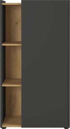 Tmavě šedá knihovna v dekoru dubu 62x115 cm Austin - Germania