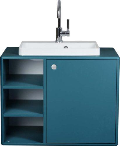 Závěsná skříňka s umyvadlem bez baterie v petrolejové barvě 80x62 cm Color Bath – Tom Tailor