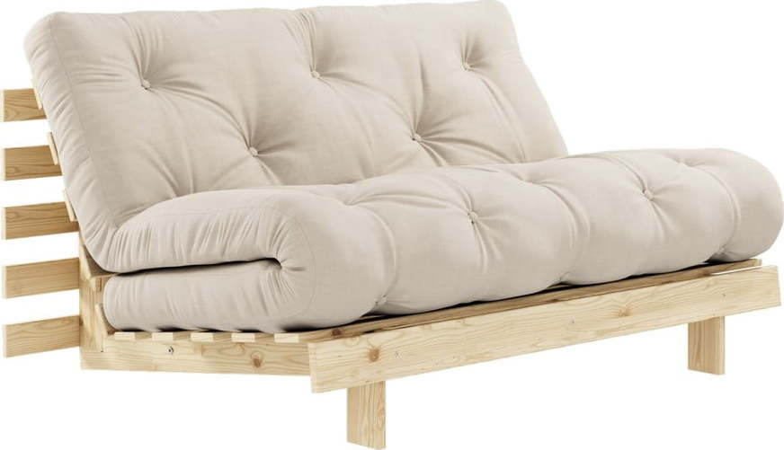 Béžová rozkládací pohovka 140 cm Roots - Karup Design