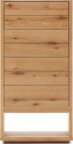 Vysoká komoda v dekoru dubu v přírodní barvě 60x120 cm Alguema – Kave Home