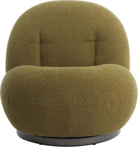 Zelené křeslo z textilie bouclé Gumaca – Light & Living