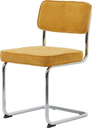 Žlutá manšestrová jídelní židle Rupert – Unique Furniture